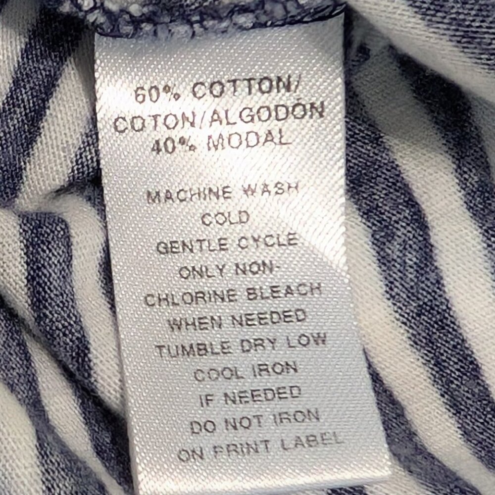 Ann Taylor Loft blue & white stripped sleeveless shirt with smocked neckline, - Picture 8 of 11